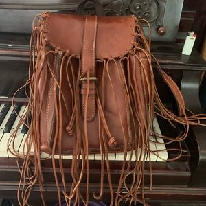 Patricia Nash back pack fringe tan